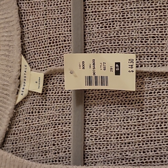 Aeropostale Beige Raglan Sleeve Open Cardigan NWT - Picture 2 of 4